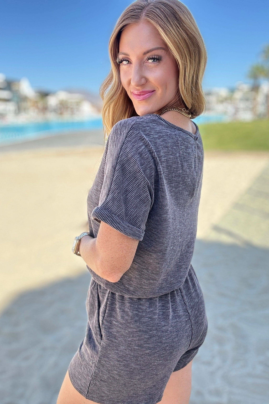 So Sure Short Sleeve Romper in - Jumpsuits & Rompers photo