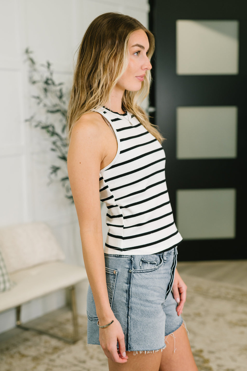 Start to Finished Ribbed Halter Tank in - Tops photo