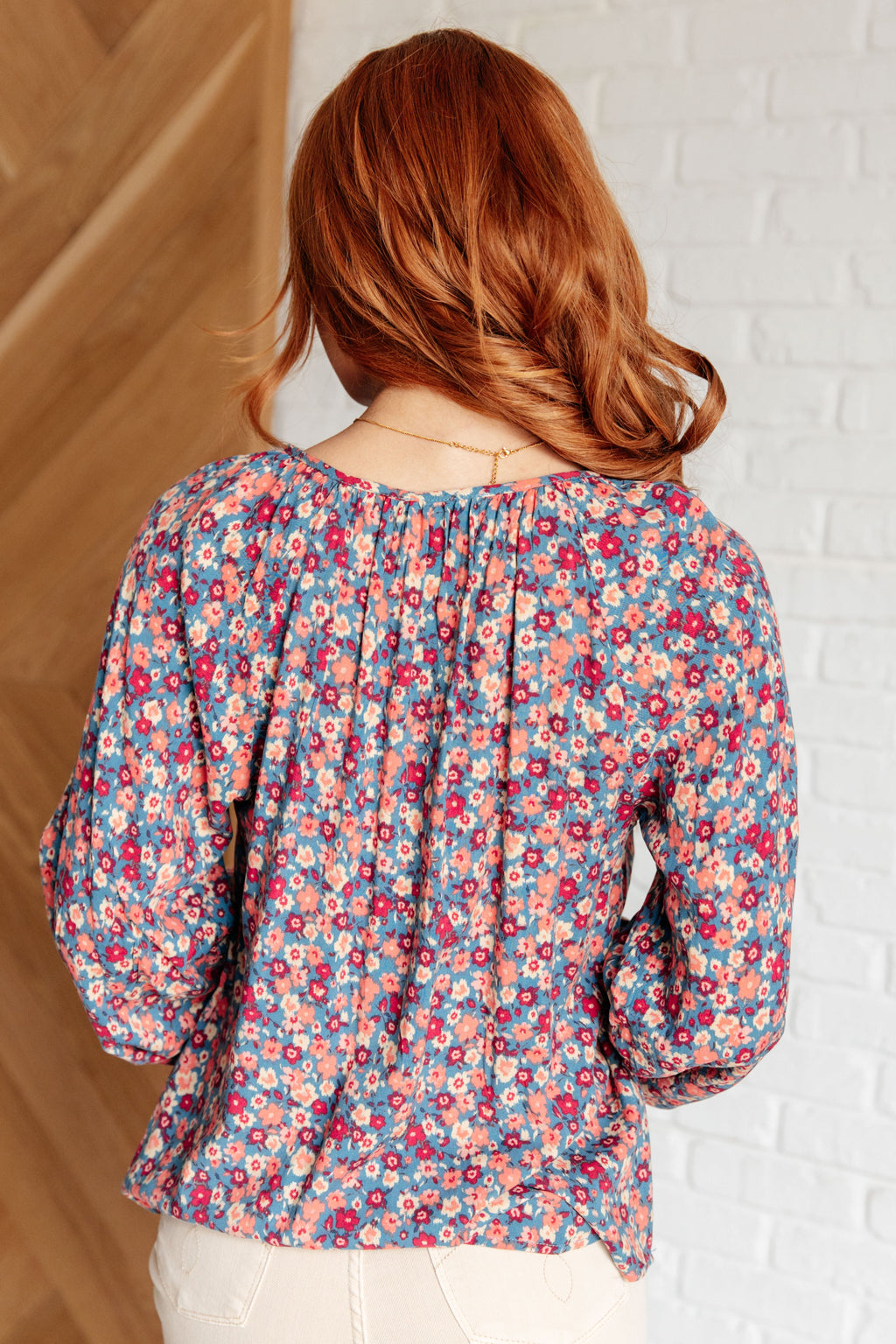 Sunday Brunch Blouse in Denim Floral in - Tops photo