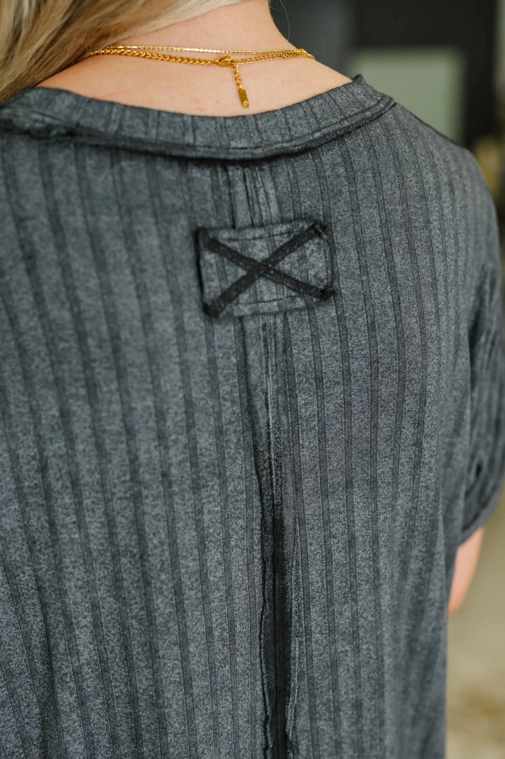 Sunday's Bestie Mineral Wash Top in Ash Black in - Womens photo