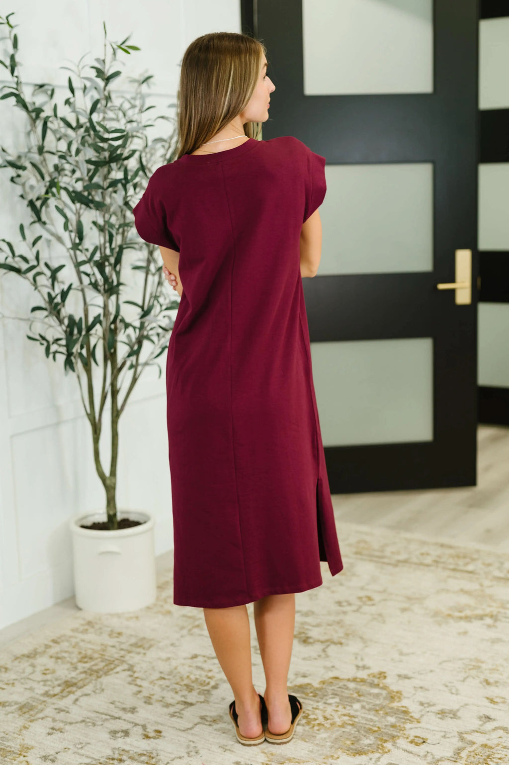 Sweet Like That Casual Dress in Cabernet in - Womens photo