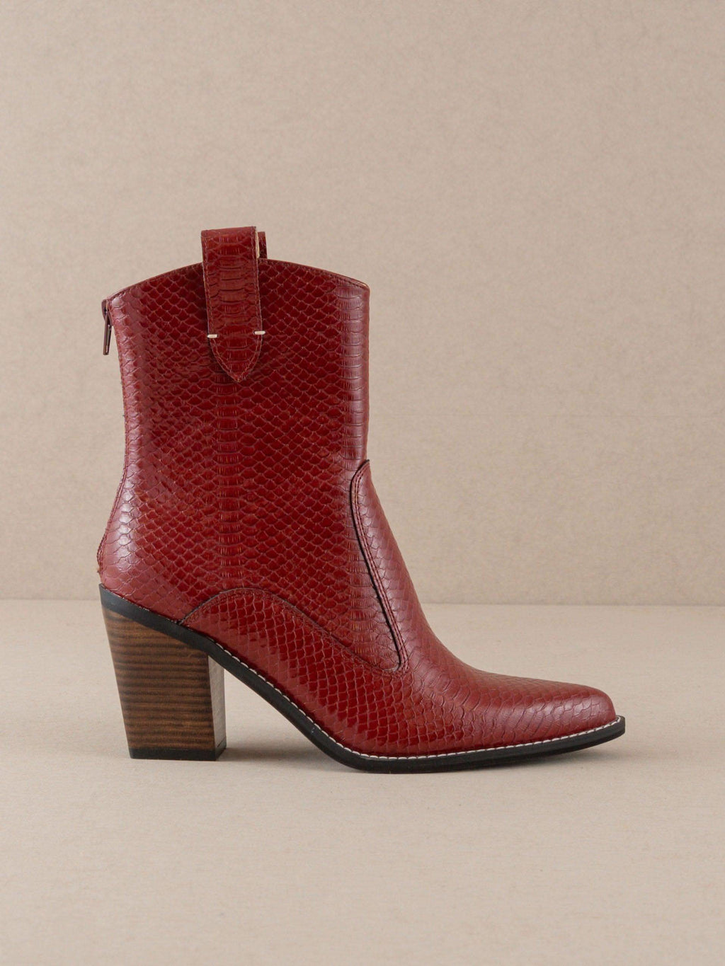 The Tara | Red Two paneled western boot in - BOOTS & BOOTIES photo
