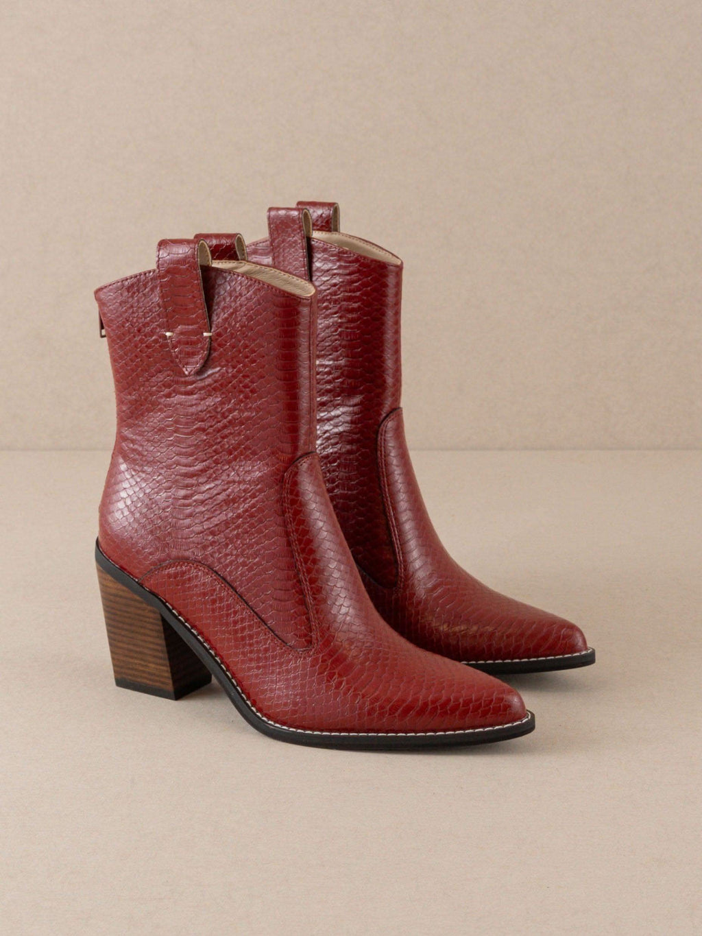 The Tara | Red Two paneled western boot in Red - BOOTS & BOOTIES photo