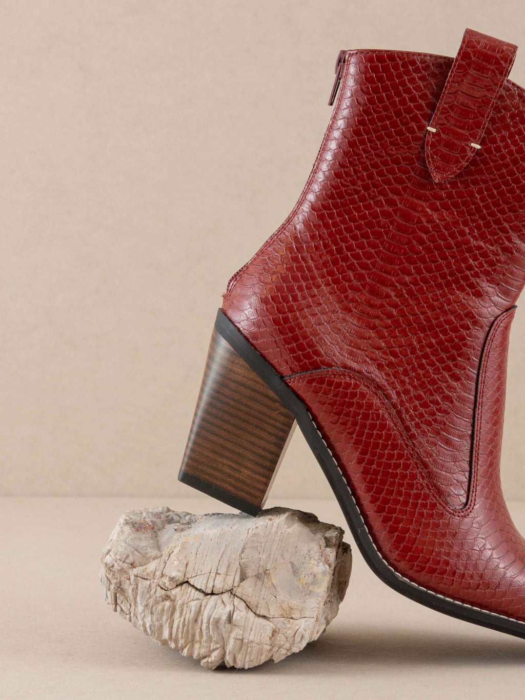The Tara | Red Two paneled western boot in - BOOTS & BOOTIES photo