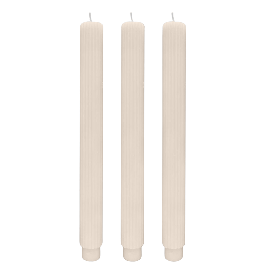 Fluted Taper Candles - Set of 3 in - Taper Candles photo