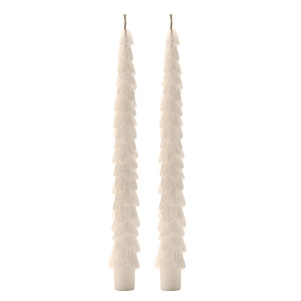 Cream Tree Taper Candles - Set of 2 in - Taper Candles photo