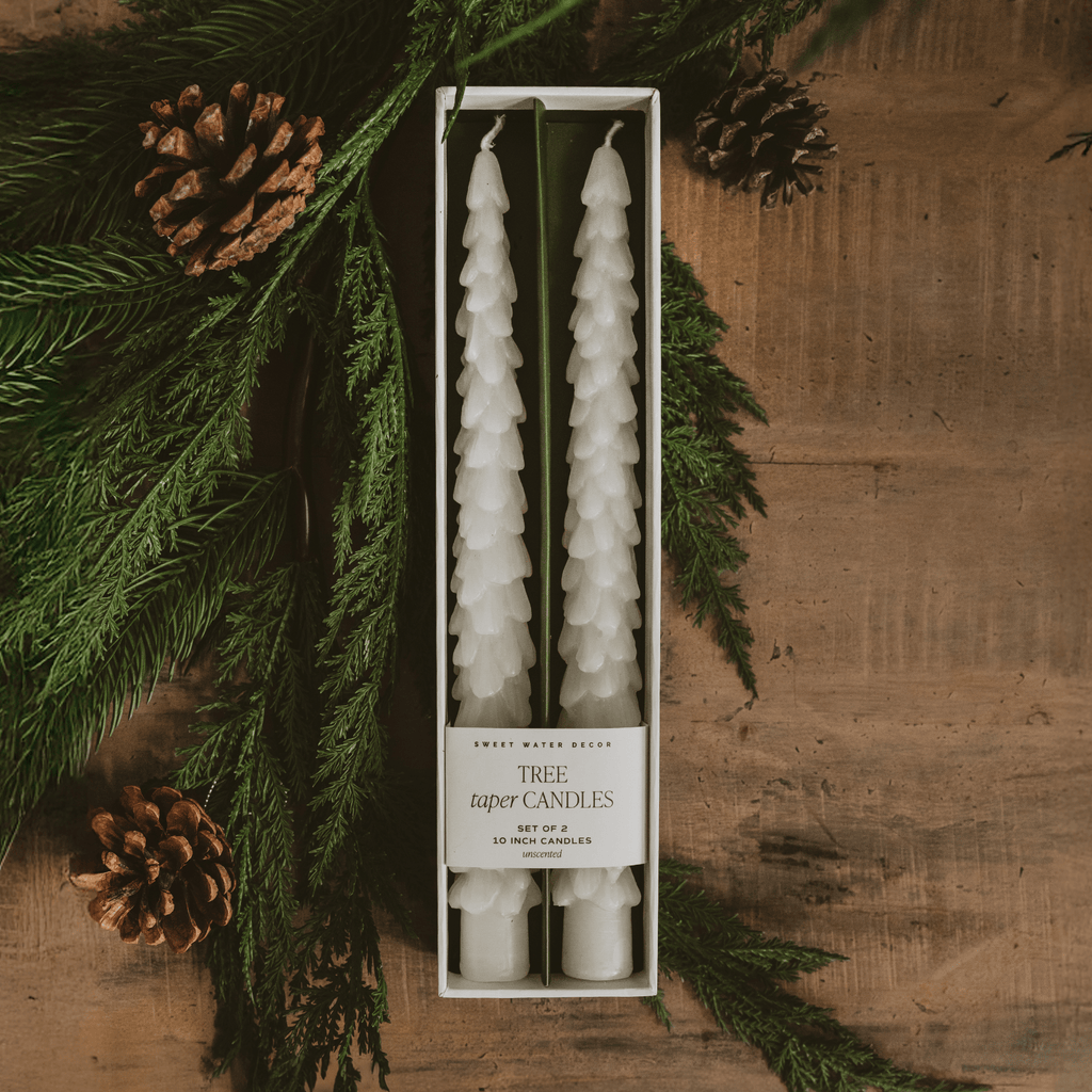 Cream Tree Taper Candles - Set of 2 in - Taper Candles photo