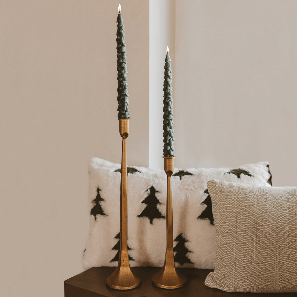 Green Tree Taper Candles - Set of 2 in - Taper Candles photo