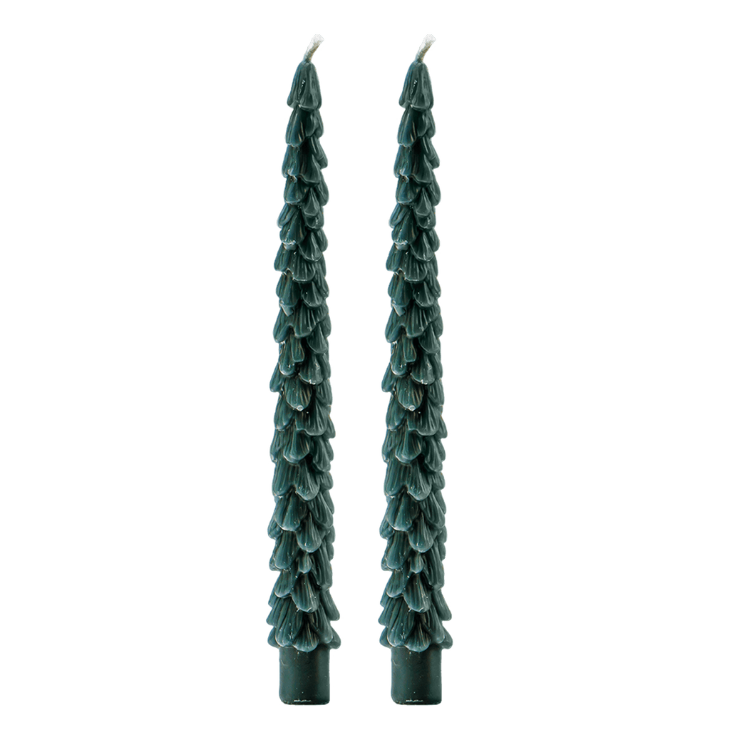 Green Tree Taper Candles - Set of 2 in - Taper Candles photo