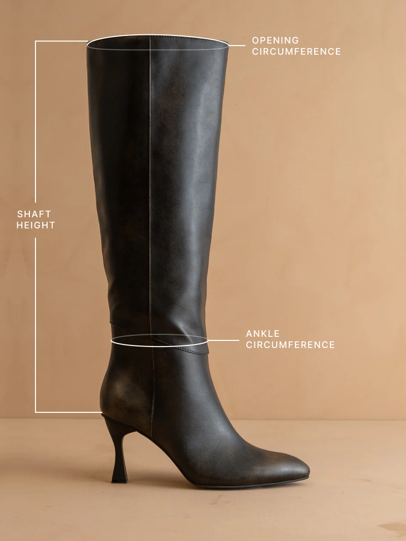 The Lexington | Distressed Black Brown Pointed Toe Knee High Boot in - BOOTS & BOOTIES photo