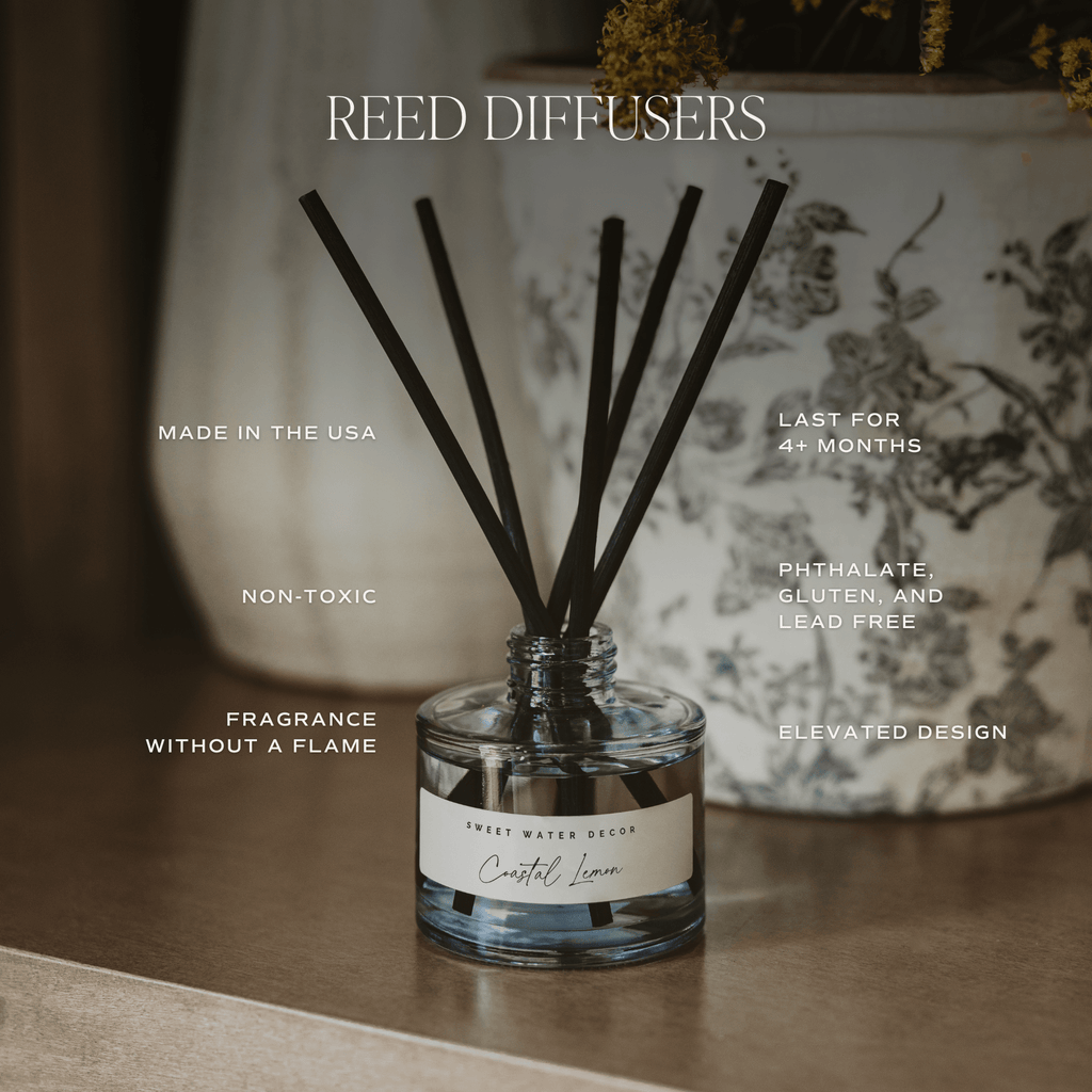 Salt and Sea Blue Tinted Glass Jar Reed Diffuser in - Reed Diffusers photo