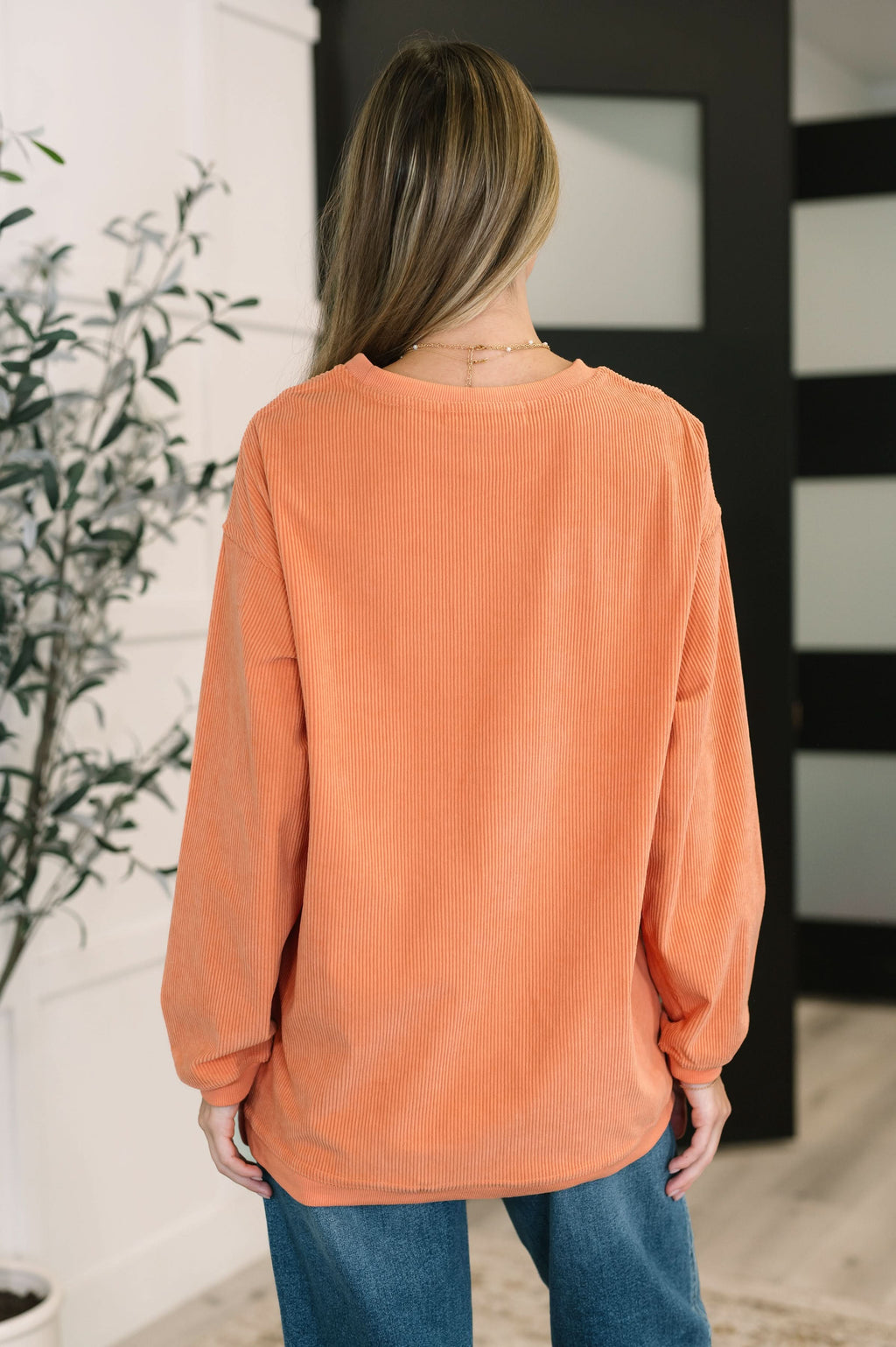 Taking A Drive Oversized Corded Sweatshirt in - Womens photo
