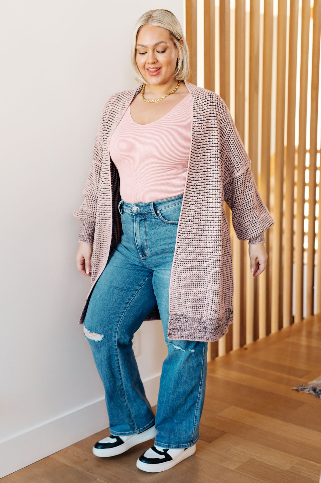 The Way It Was Cardigan in Mauve in - Layers photo