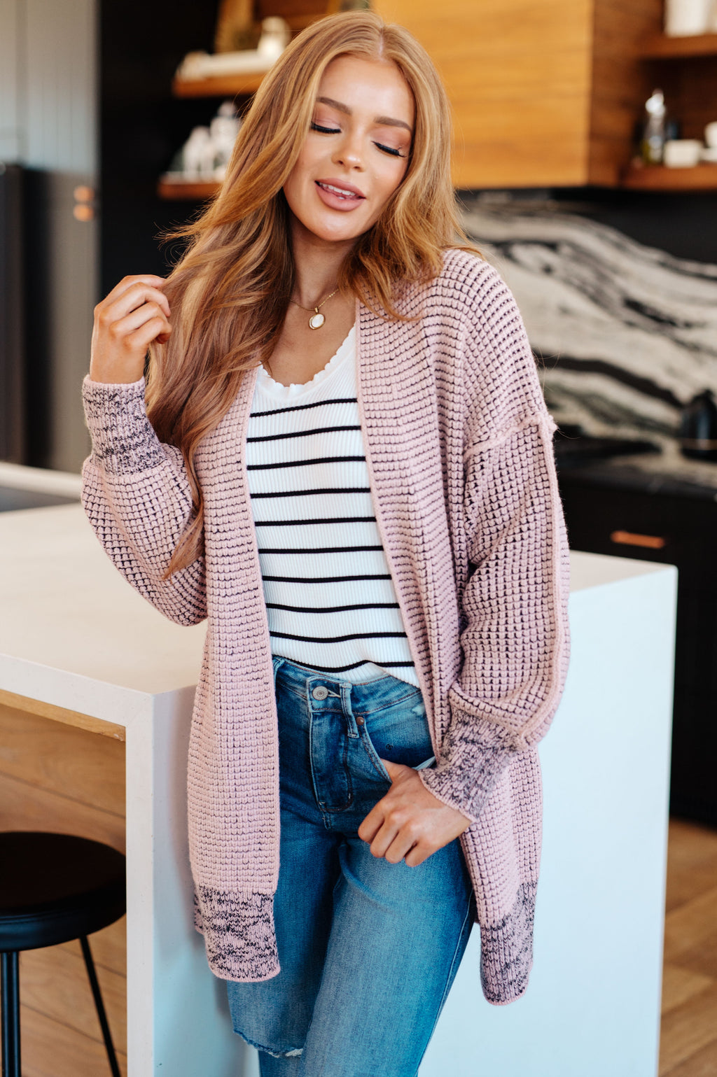 The Way It Was Cardigan in Mauve in - Layers photo
