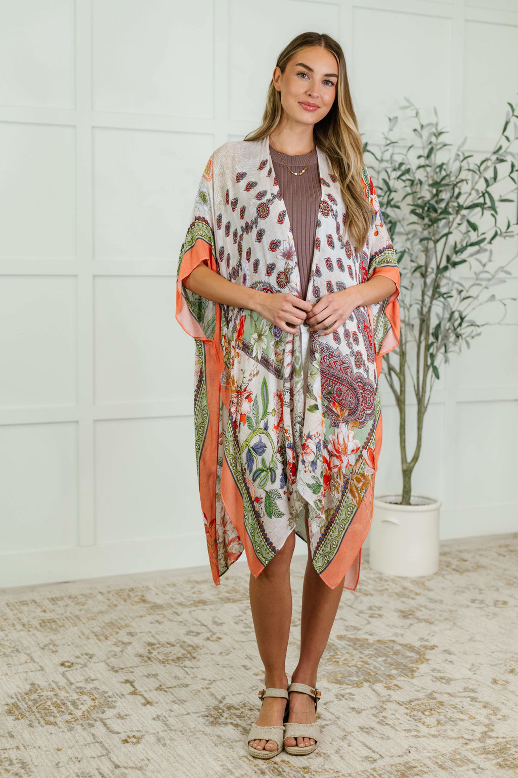 Tide to Me Open Front Kimono in - Womens photo