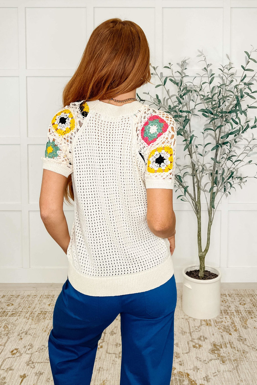 To Grandma's House Crochet Accent Top in - Womens photo