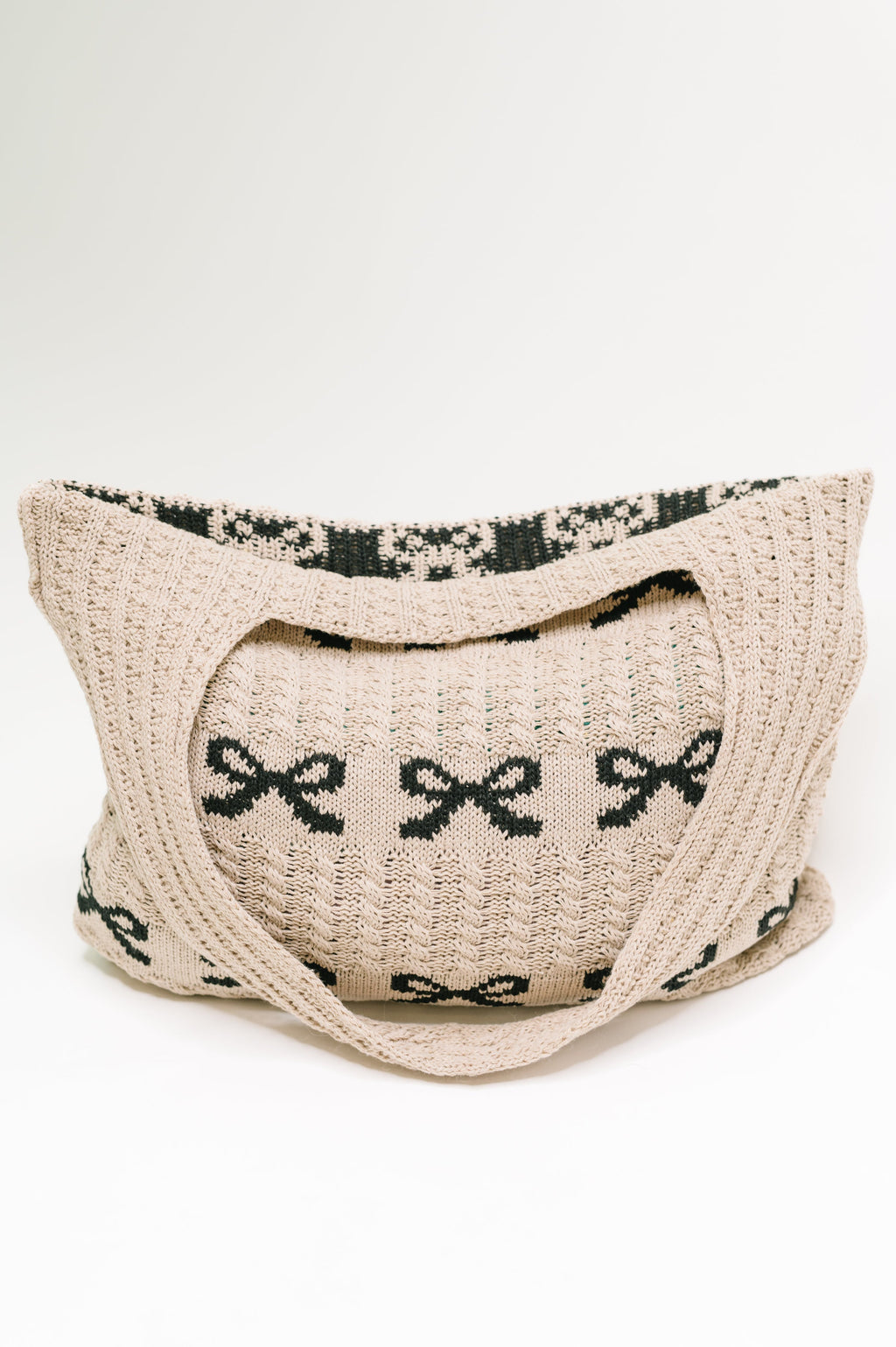 Topped With a Bow Knit Tote Bag in - Womens photo