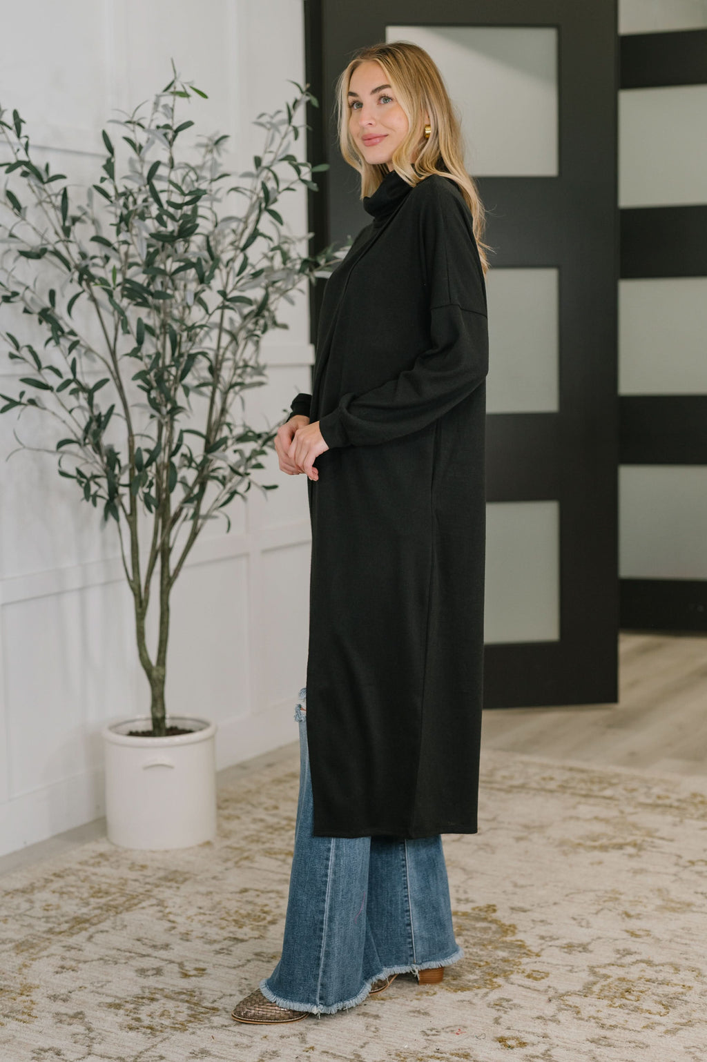 Travel City Scape Turtle Neck Tunic in Black in - Womens photo