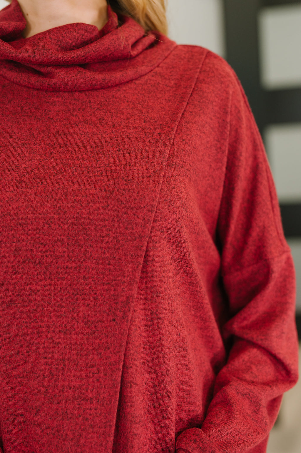 Travel City Scape Turtle Neck Tunic in Wine in - Womens photo