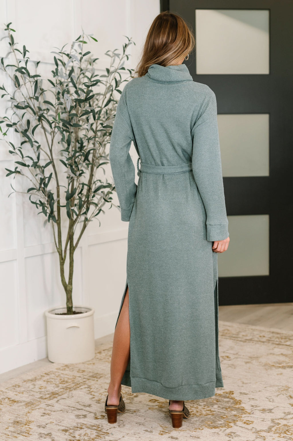 Travel Plush Knit Dress in Soft Teal in - Womens photo