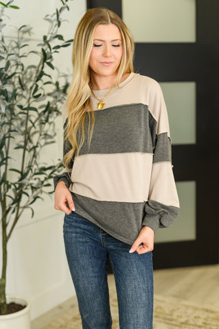 Two-Tone Take Drop Shoulder Top - SwagglyLife Home & Fashion Two-Tone Take Drop Shoulder Top - SwagglyLife Home & Fashion