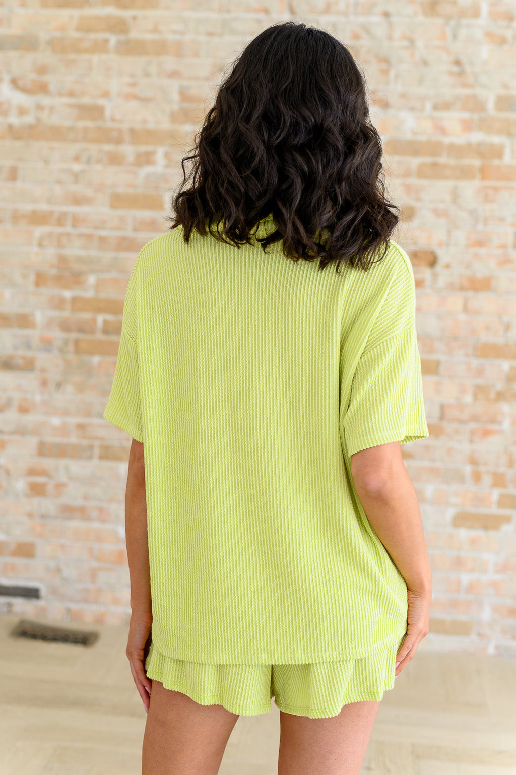 Two's Company Ribbed Button Down in - Sets photo