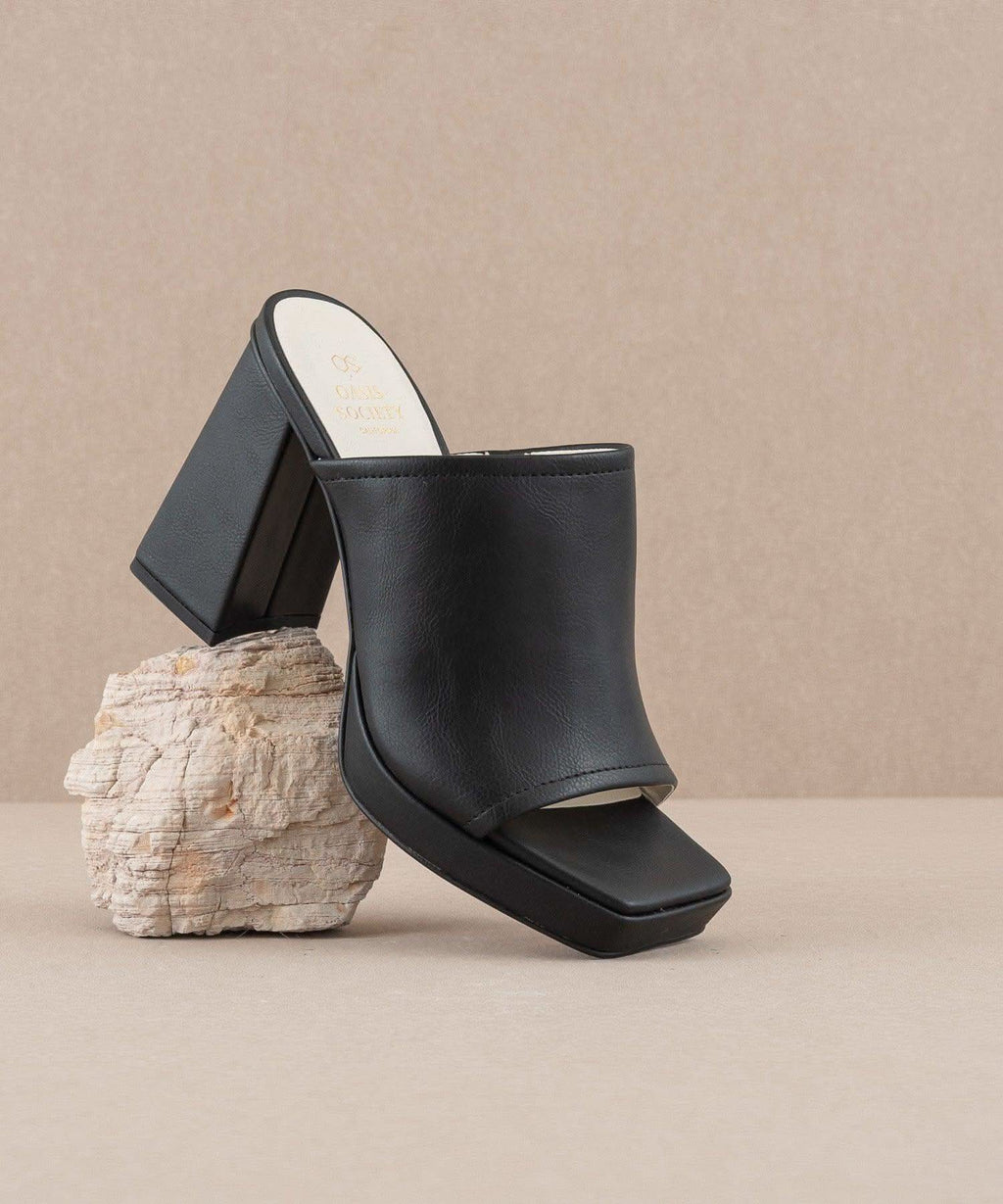 The Vivienne Black | Slip On Platform heel in Black - HEELS photo