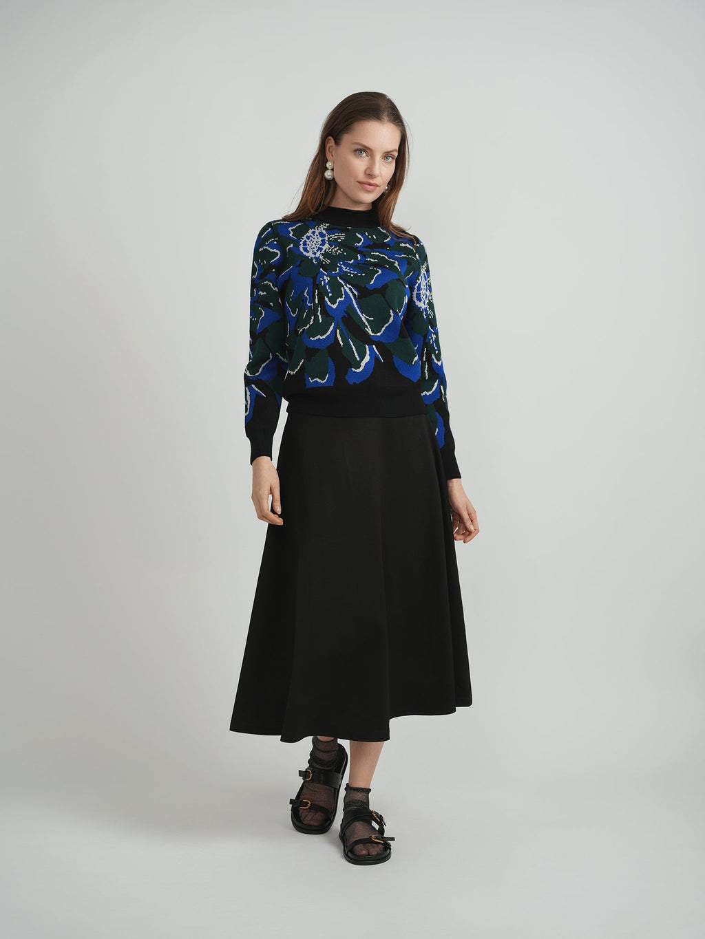 Floral Knit Sweater in - Ladies Pullover photo