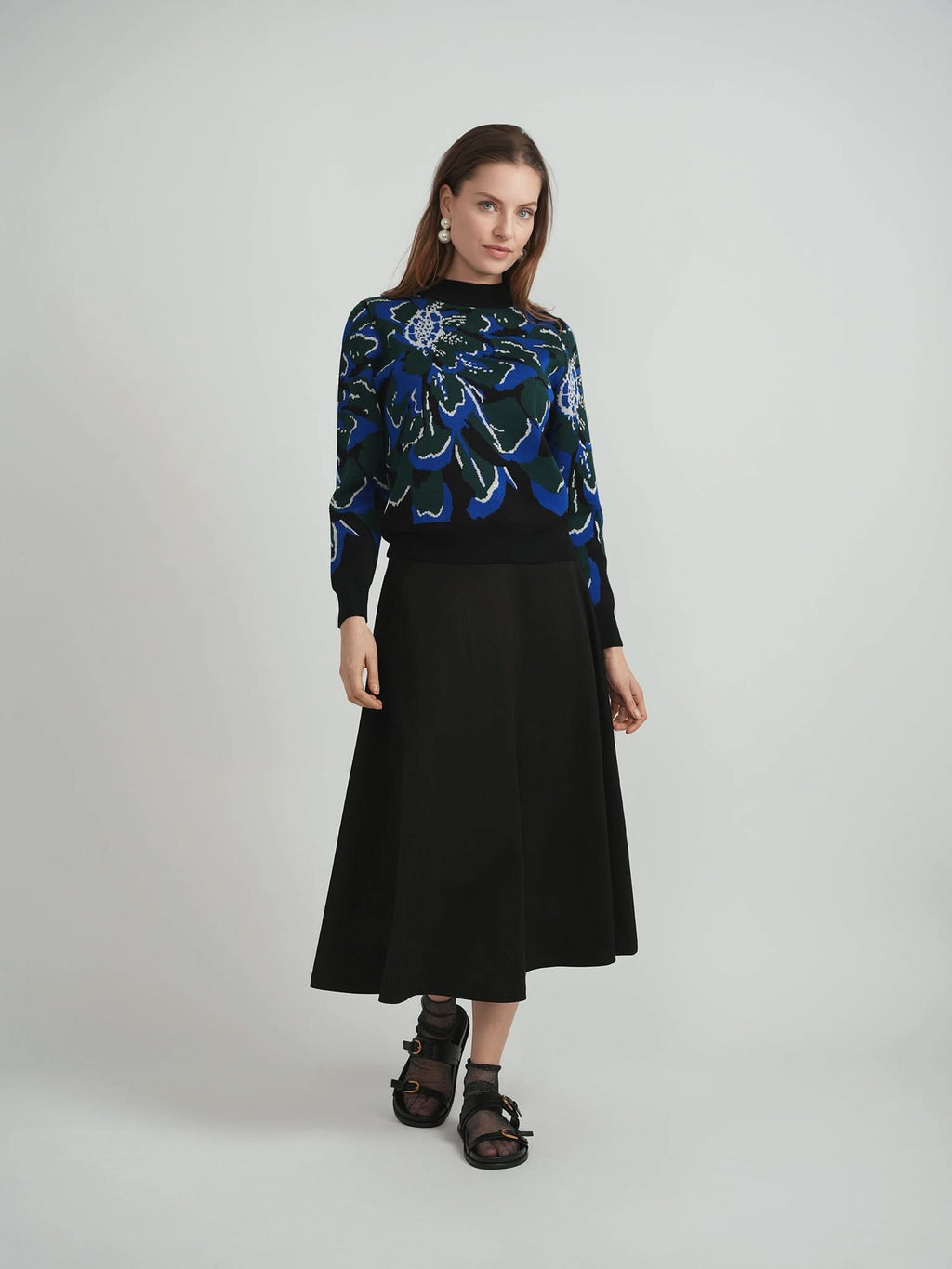 Floral Knit Sweater in - Ladies Pullover photo
