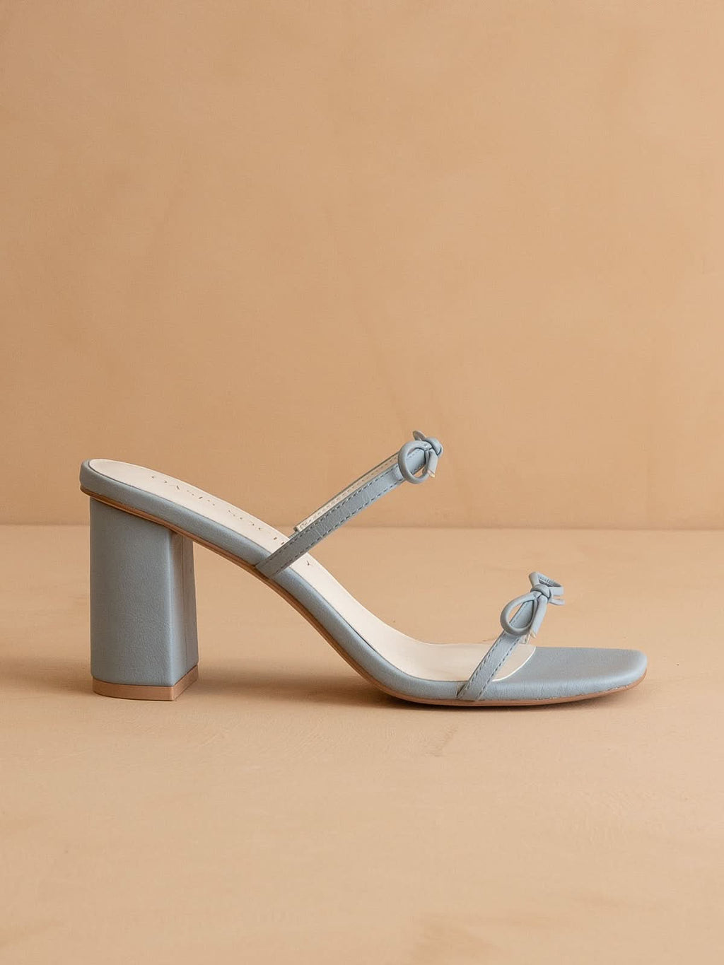 The Wendy | Blue Double Strap Bow Heels in Blue - HEELS photo