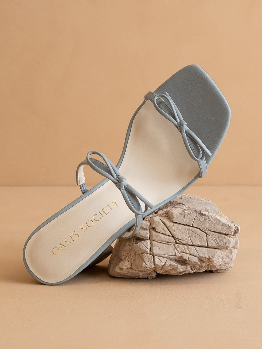 The Wendy | Blue Double Strap Bow Heels in Blue - HEELS photo