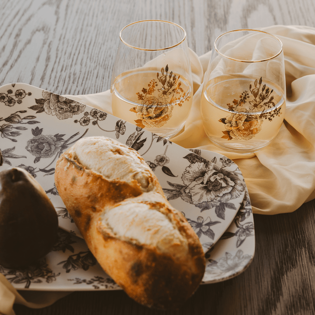 Delft Stemless Wine Glass - Boxed Set of 2 in - wine glass boxed set photo