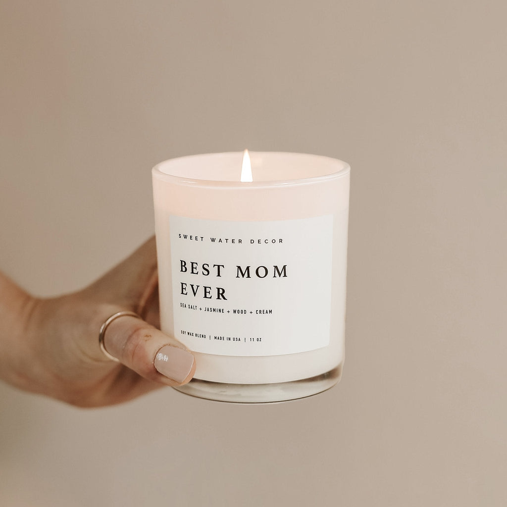 Best Mom Ever! Soy Candle - White Jar - 11 oz (Spa Day) in - Candles photo