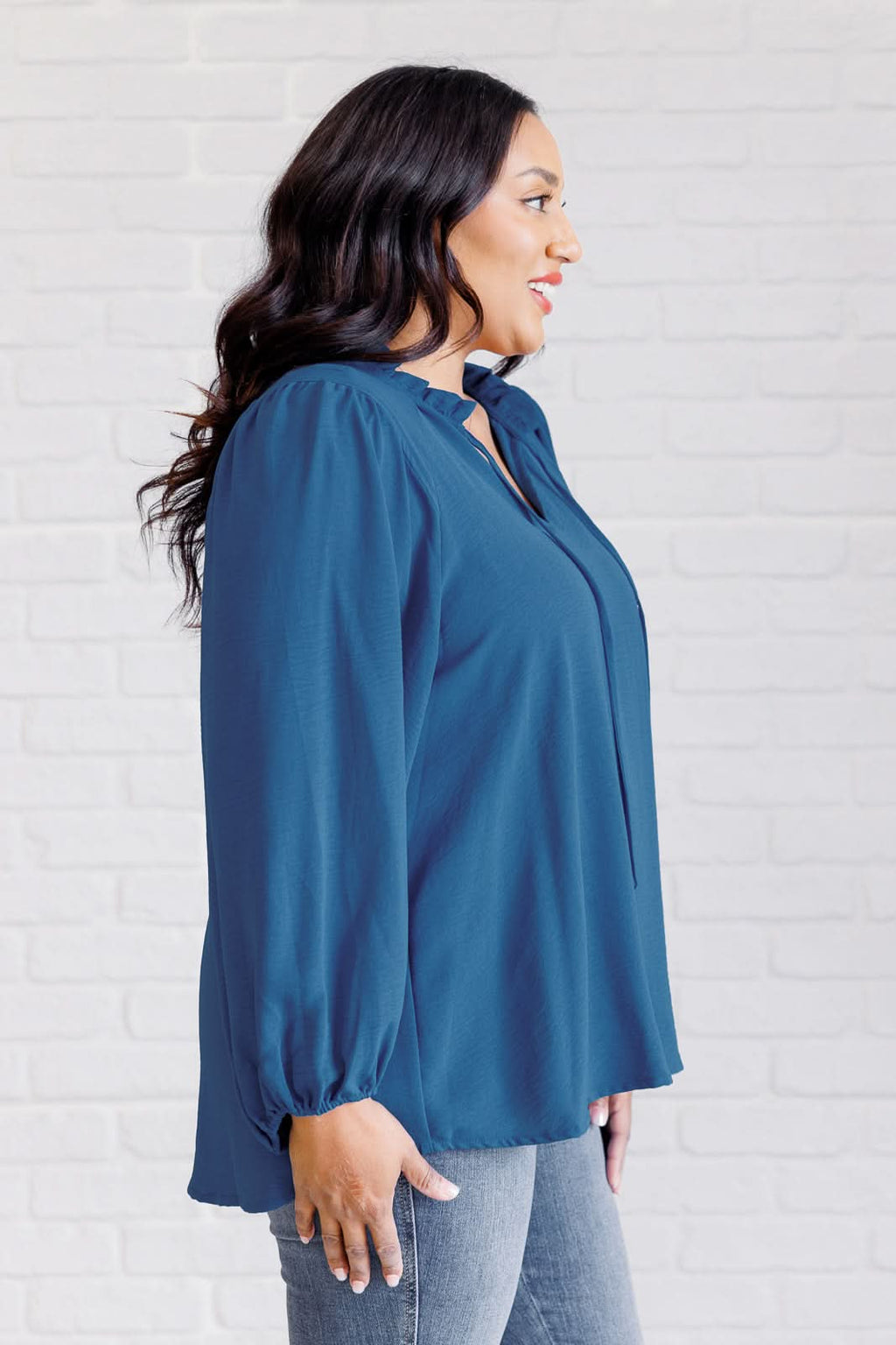 We Believe Keyhole Tie Detail Blouse in - Blouses photo