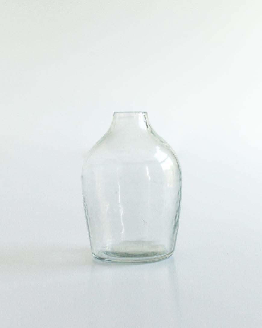 Haley Handblown Hammered Bud Vase in Clear - Vase photo