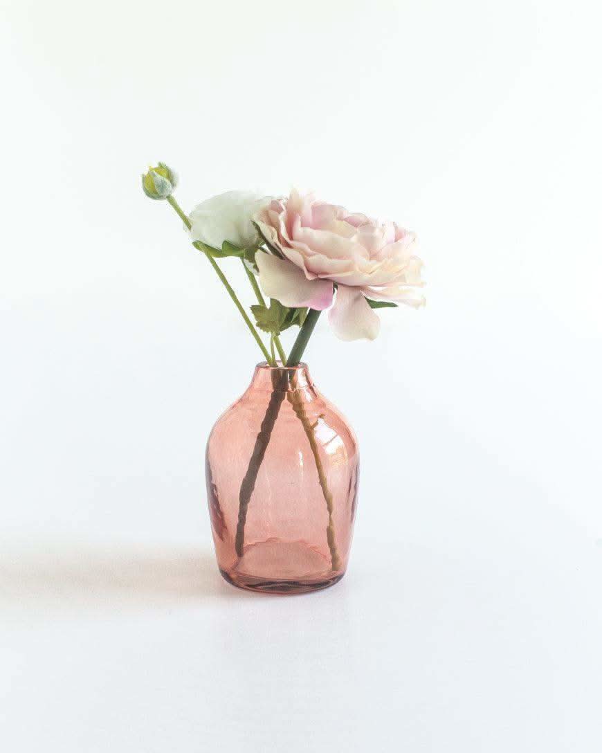 Haley Handblown Hammered Bud Vase in Blush - Vase photo
