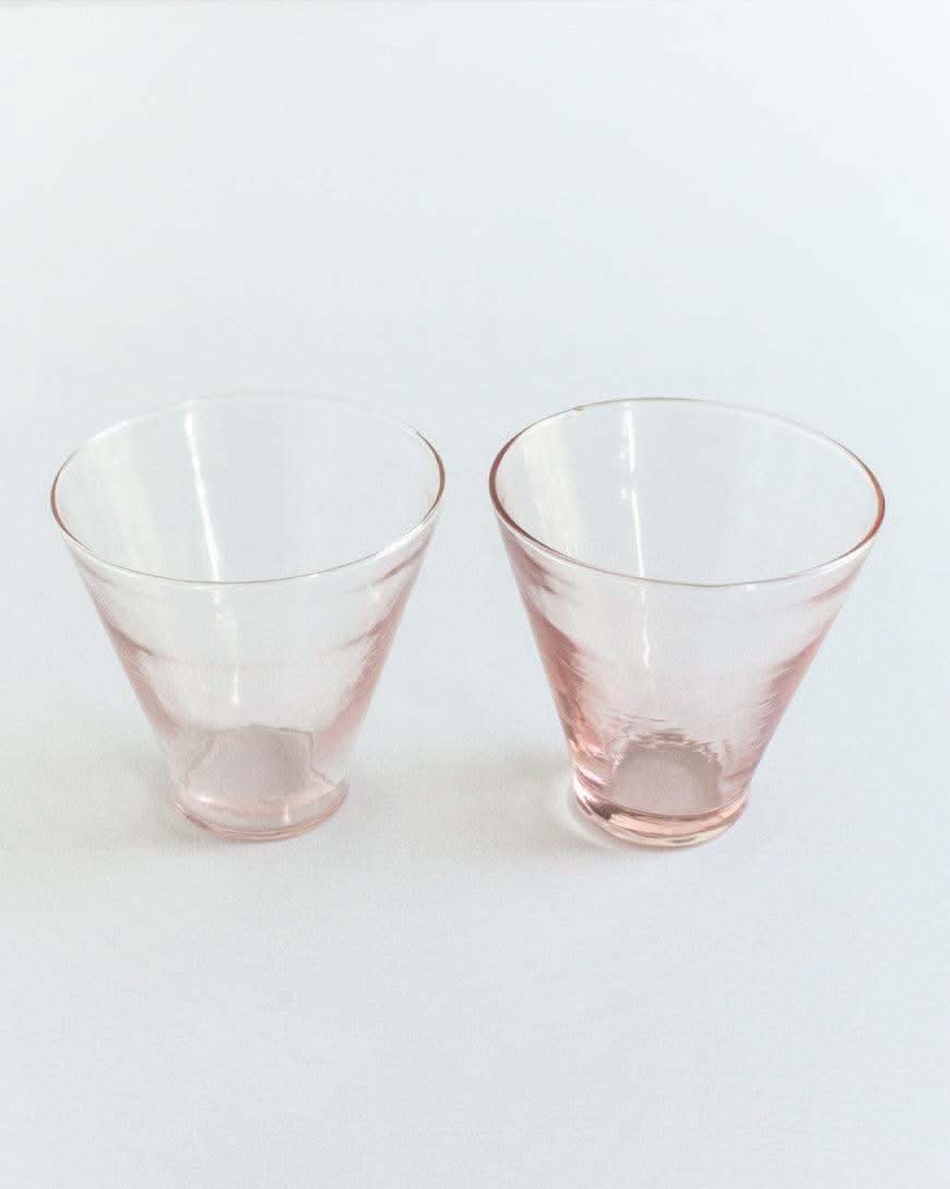 Handblown Hammered Funneled Glasses | Set of 2 - SwagglyLife Home & Fashion