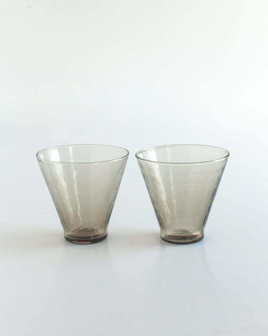 Handblown Hammered Funneled Glasses | Set of 2 - SwagglyLife Home & Fashion