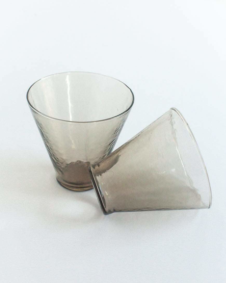 Handblown Hammered Funneled Glasses | Set of 2 - SwagglyLife Home & Fashion