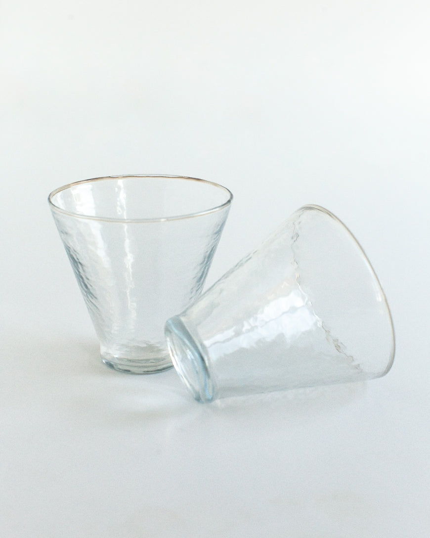 Handblown Hammered Funneled Glasses | Set of 2 - SwagglyLife Home & Fashion
