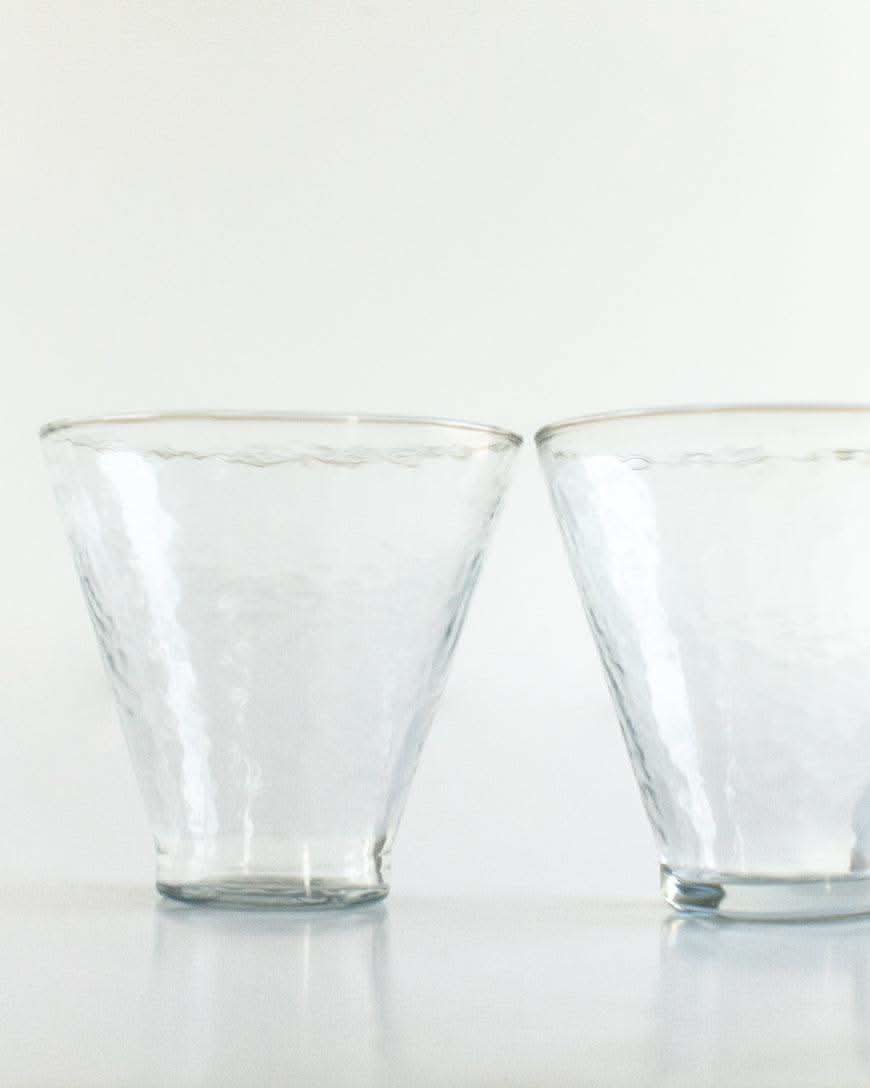 Handblown Hammered Funneled Glasses | Set of 2 - SwagglyLife Home & Fashion