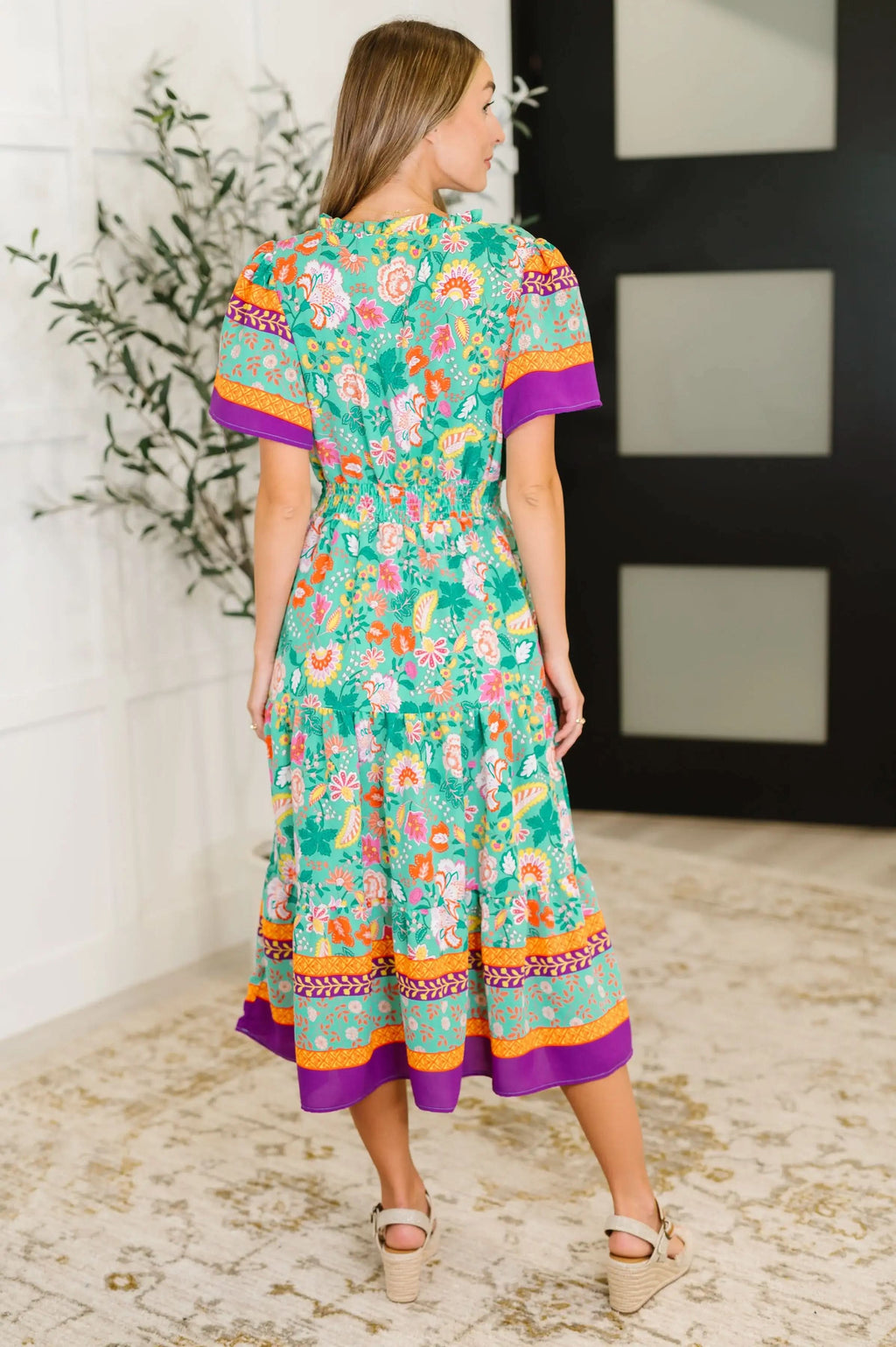 Wildflower Wish Gathered Tier Dress in Mint in - Womens photo