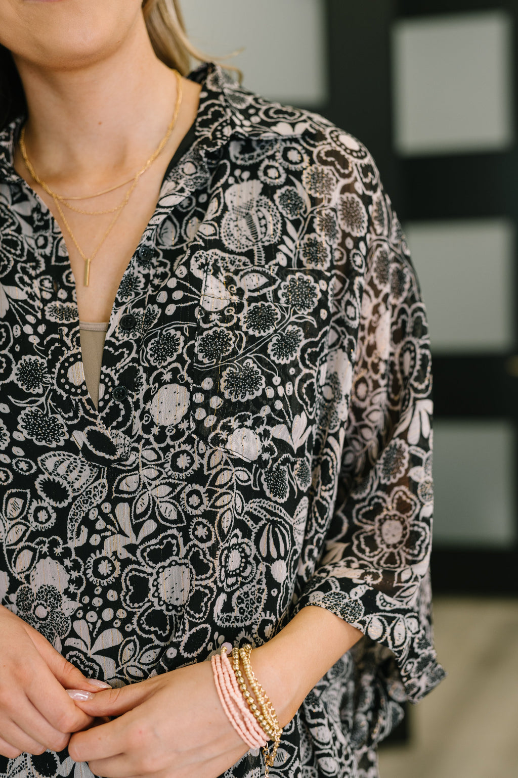 Work All Day Floral Top in - Tops photo