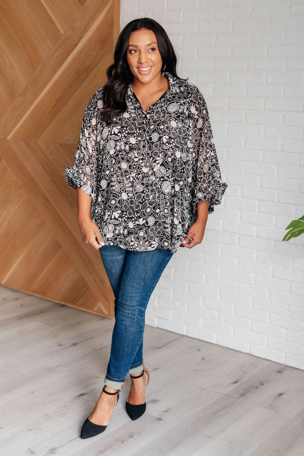 Work All Day Floral Top in - Tops photo