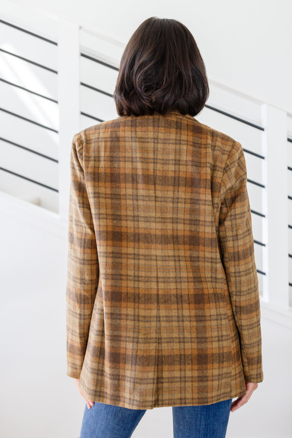 World Class Plaid Blazer in - Layers photo