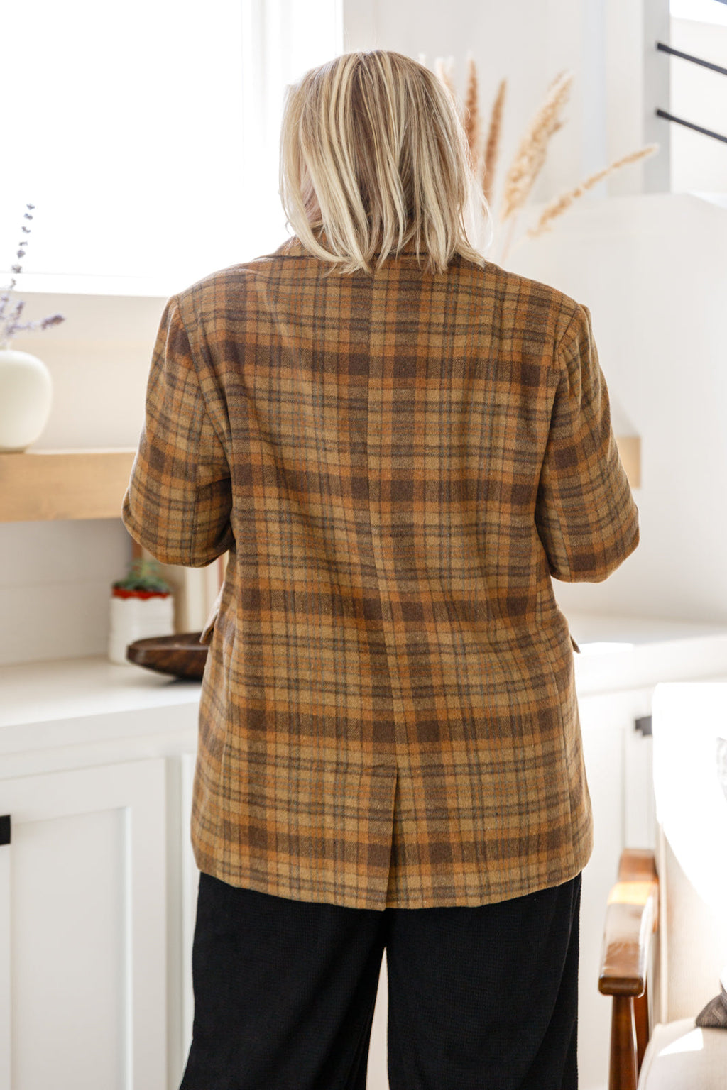World Class Plaid Blazer in - Layers photo