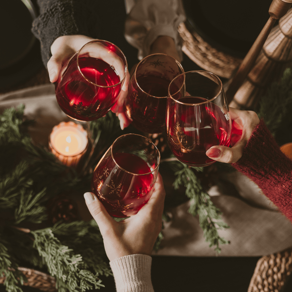 Trees Stemless Wine Glass - Boxed Set of 2 in - wine glass boxed set photo