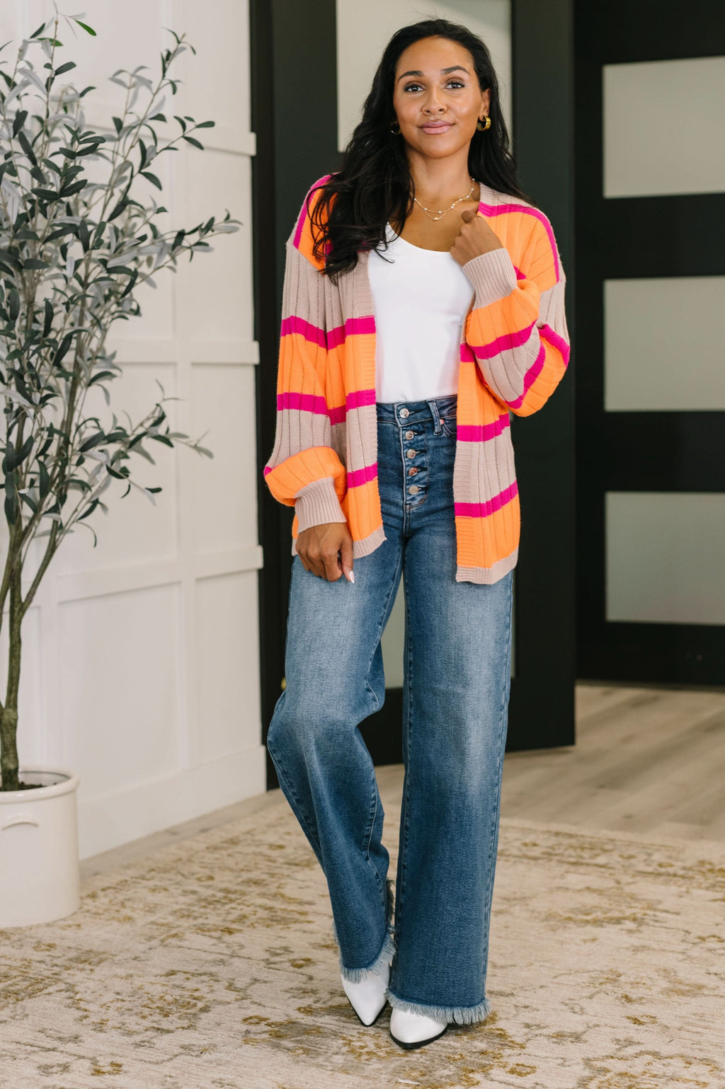 Your Opinion Matters Striped Cardigan in - Womens photo