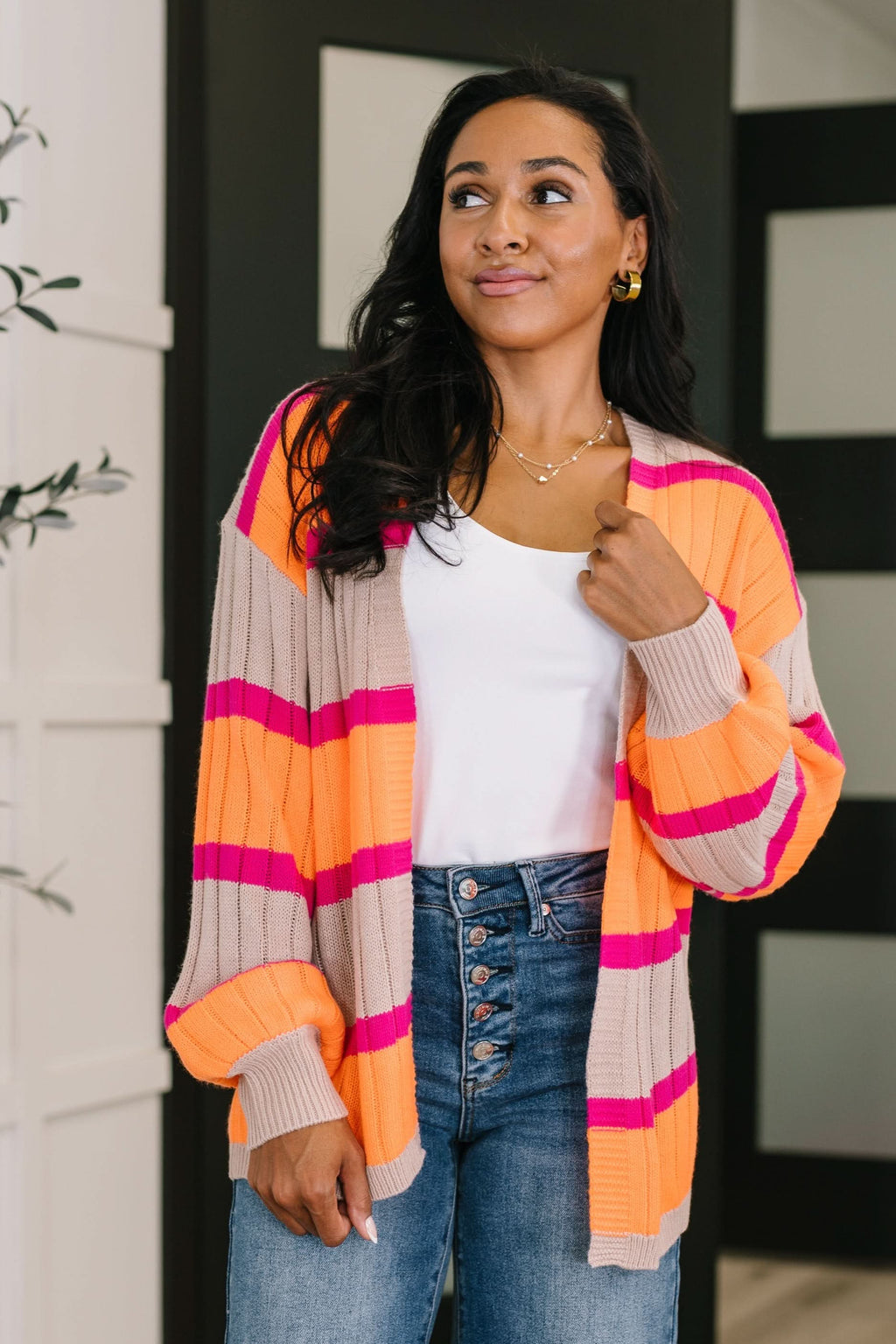 Your Opinion Matters Striped Cardigan in - Womens photo