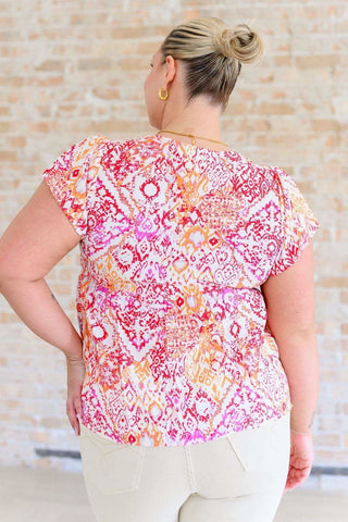 A Matter of Time Flutter Sleeve Top in Multi - SwagglyLife Home & Fashion A Matter of Time Flutter Sleeve Top in Multi - SwagglyLife Home & Fashion